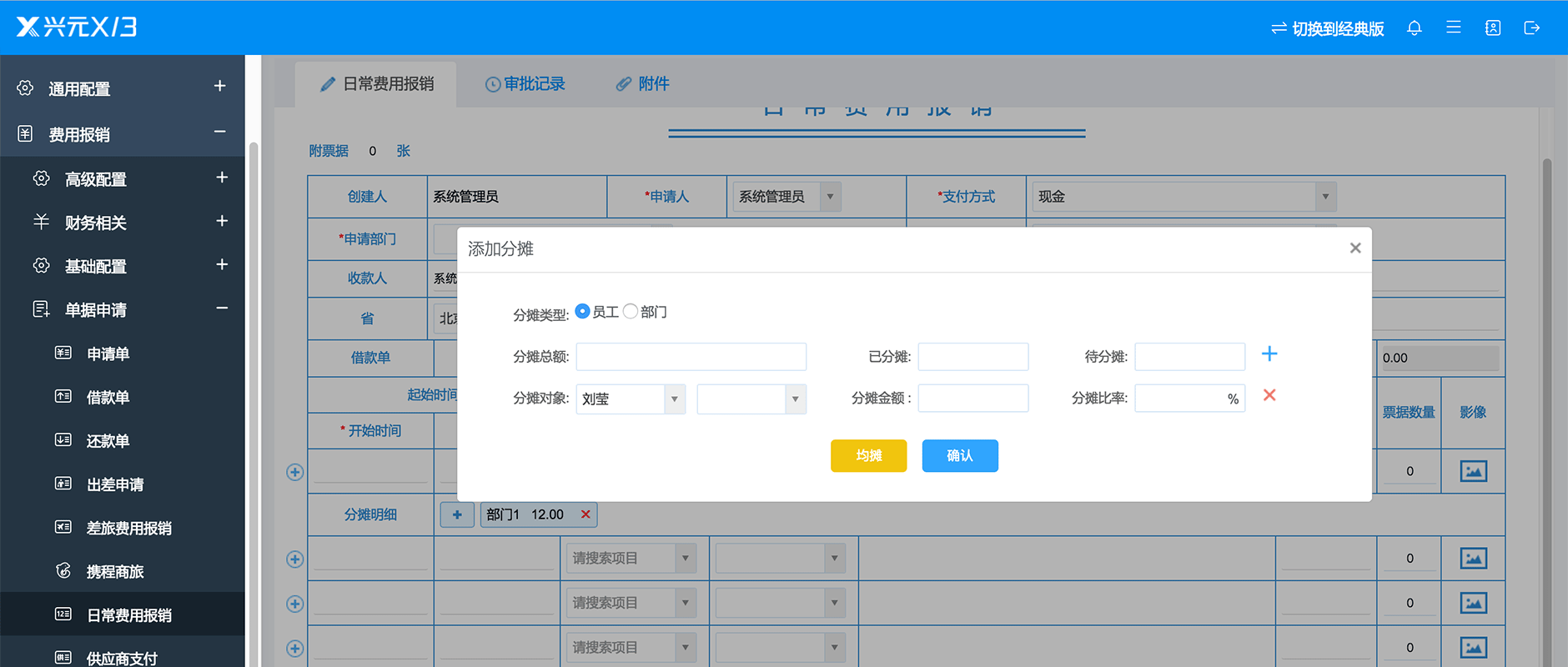 费用分摊