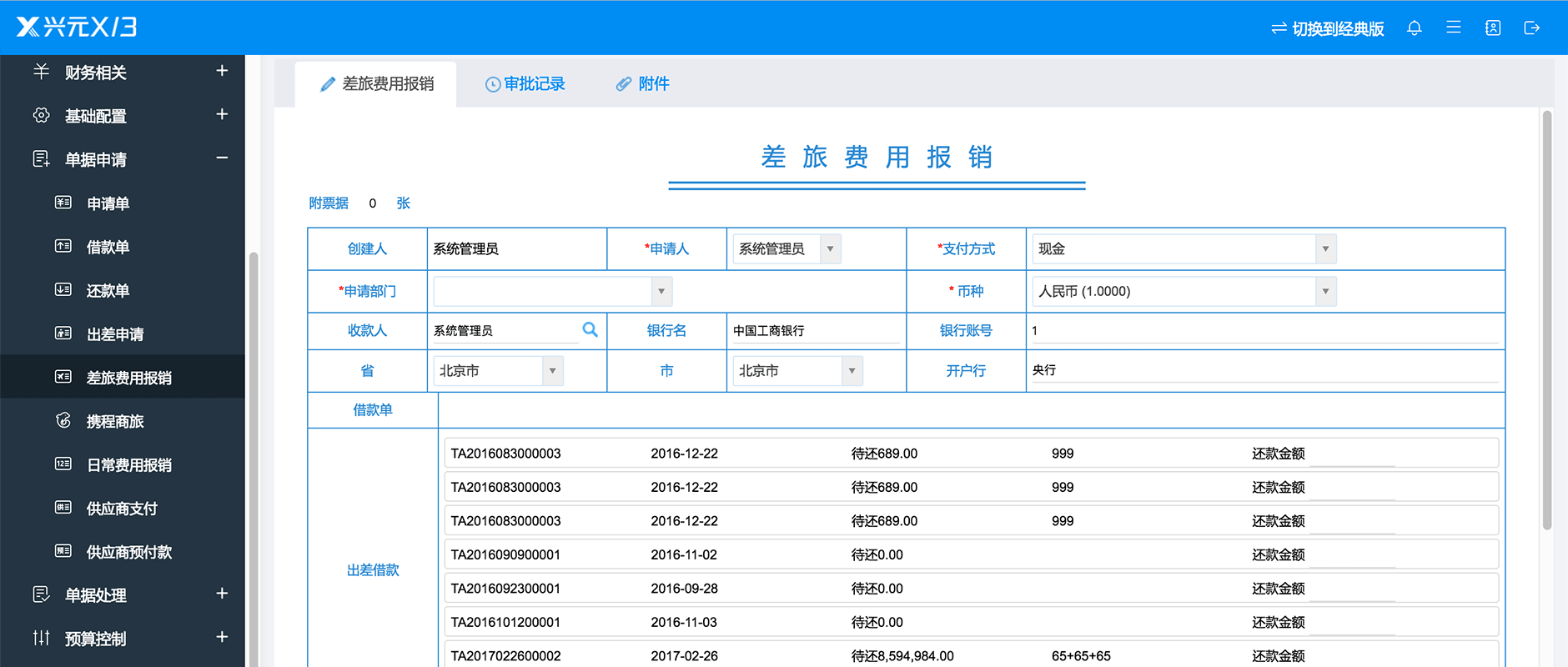 差旅费用报销